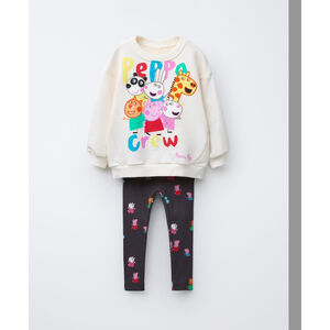 Peppa Pig Ribbed Sweatshirt and Leggings Set Size 2yo